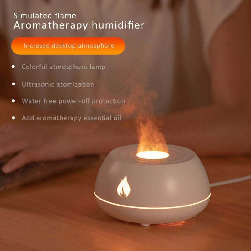 Flame Humidifier Diffuser - 7 Colors LED Aromatherapy 130ML - Vezir