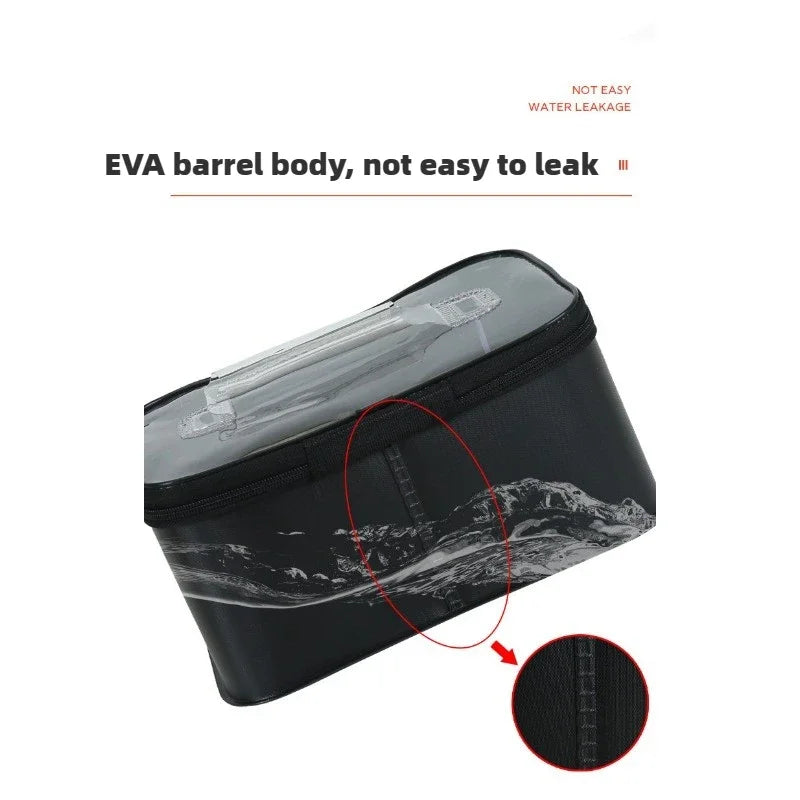 Portable EVA Fishing Tool Box, Fishing Accessory Organizer, Live Bait Storage Container, 3L/5L/7L Large Capacity Water Container