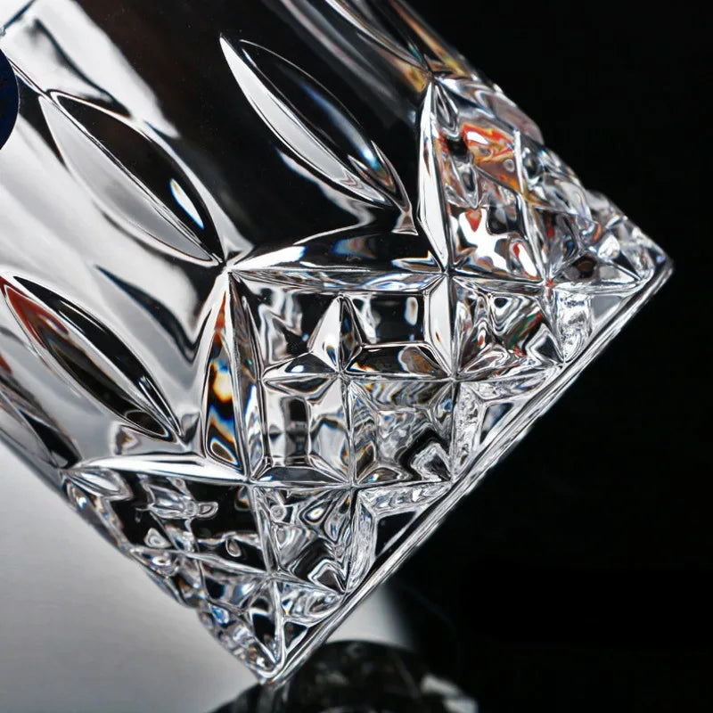 6Pcs/4Pcs/2Pcs/1Pcs Whiskey Cup Crystal Glass 230Ml Wine Cup Transparent Drinkware for Bar/Home Spirit Cups Embossed Water Cup