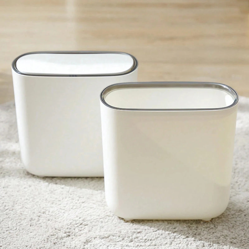 Bathroom Narrow Shape Trash Can Toilet Side Garbage Can with Lid Kitchen Odorproof Trash Bin Covered Trash Can Wastepaper Basket