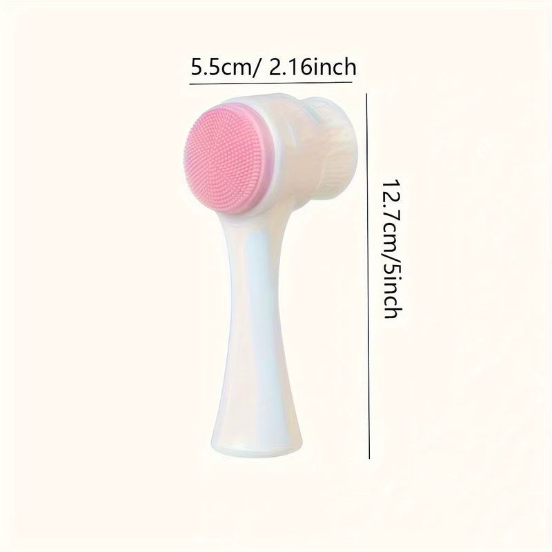 1Pc- Silicone Pet Paw Cleaner & Massage Brush - Dual-Sided Dog Grooming Tool for Healthy Coats and Claws Pink
