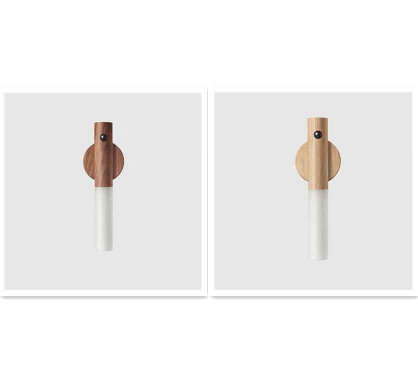 Magnetic LED Motion Light - Premium Wireless Wood Design - Vezir