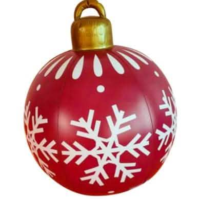 60CM Inflatable Christmas Ornament Ball - Giant PVC Decoration - Vezir