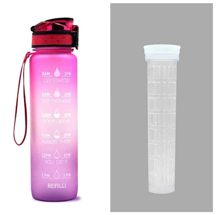 1L Tritan Water Bottle - Time Marker Motivational Sports Cup - Vezir