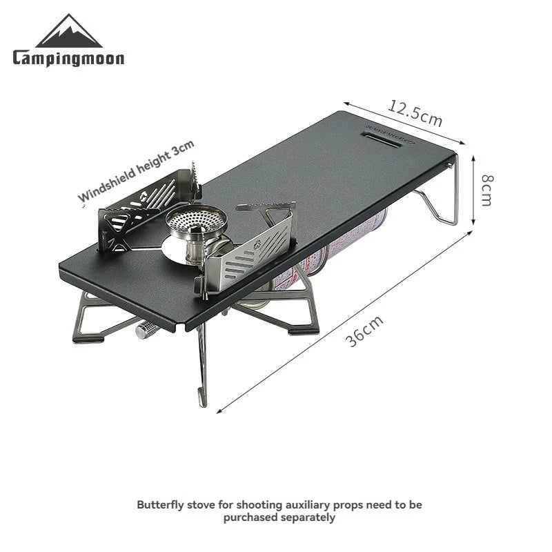 Black Camping Accessories Set Portable Camp Kitchen Table Outdoor Camping Gas Stove Burner Rack Folding Table