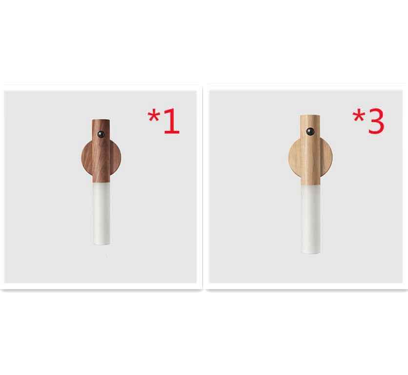 Magnetic LED Motion Light - Premium Wireless Wood Design - Vezir