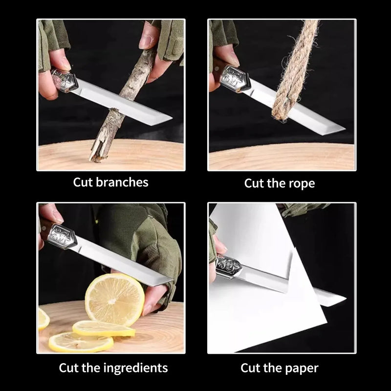 High Quality Fruit Knife Portable Pattern Steel Offce Knife Hand High Hardness Blade Meat Knife with Cover Knife Steak