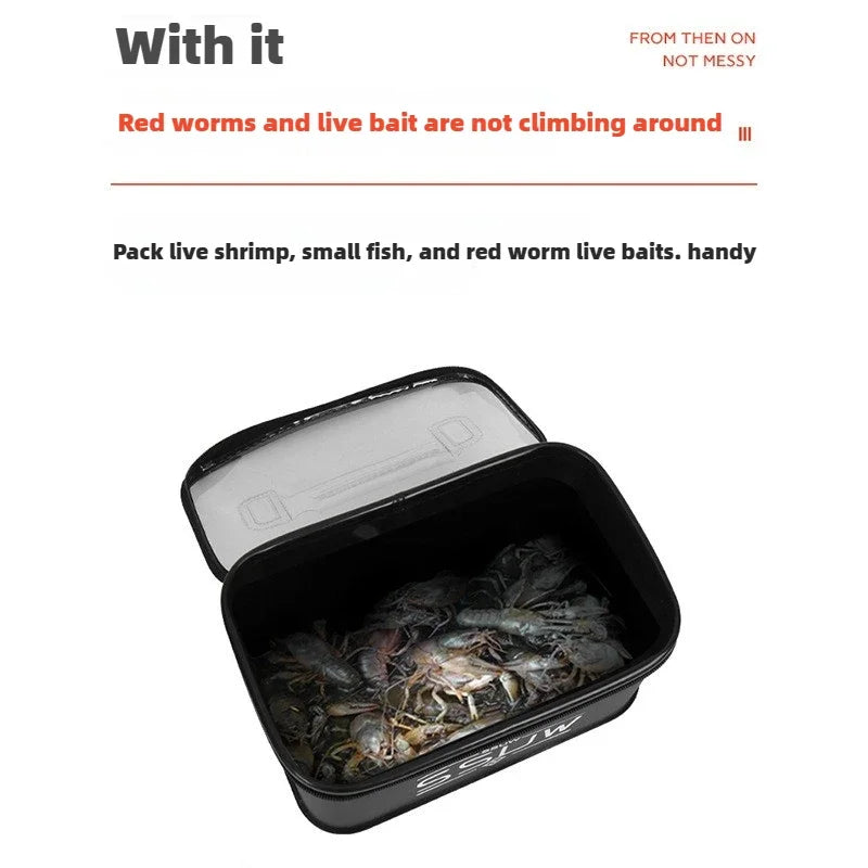 Portable EVA Fishing Tool Box, Fishing Accessory Organizer, Live Bait Storage Container, 3L/5L/7L Large Capacity Water Container