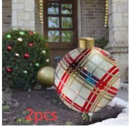 60CM Inflatable Christmas Ornament Ball - Giant PVC Decoration - Vezir