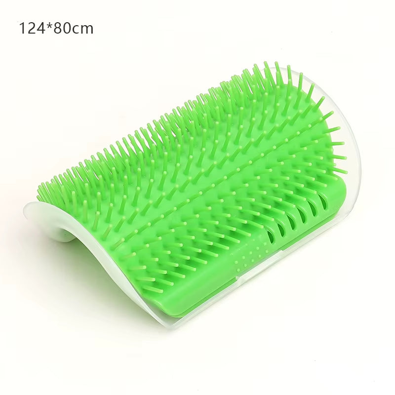 Cat Massage Tool Pet Hair Removal Massage Comb Wall Corner Self Cleaning Rubbing Brush Cats Toys Pet Beauty Supplies Green 124X80Cm