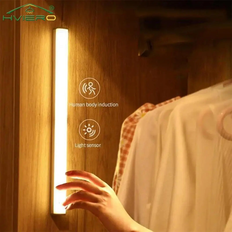 Night Lights Wireless LED Motion Sensor Lamp USB Rechargeable Magnetic for Wardrobe Room Closet Kitchen Aisle Tube Detector Bulb