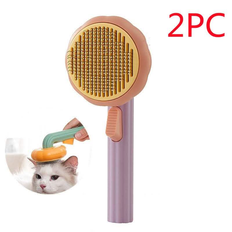 Self-Cleaning Pet Cat Brush - Steel Wire Hair Removal Comb - Vezir