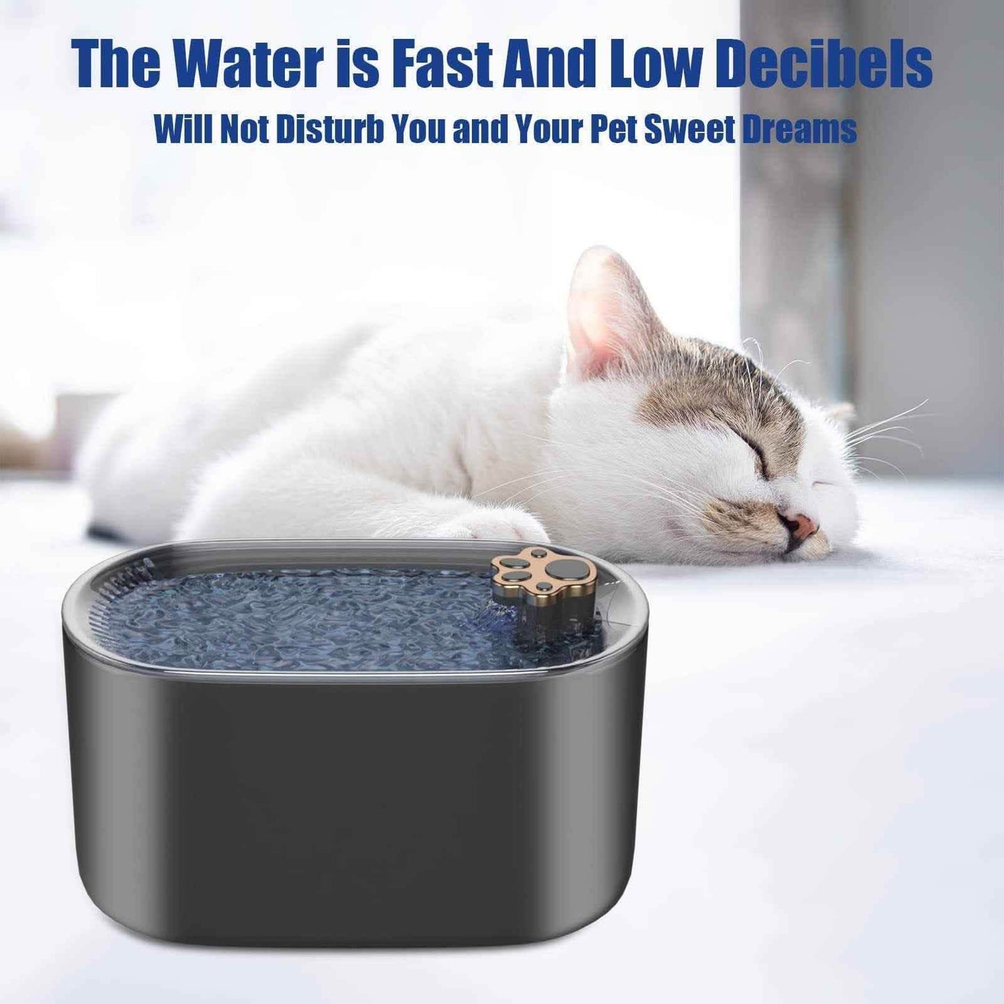 Elite 3L Cat Water Fountain - Ultra-Quiet LED Smart Dispenser - Vezir