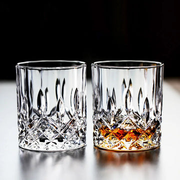 6Pcs/4Pcs/2Pcs/1Pcs Whiskey Cup Crystal Glass 230Ml Wine Cup Transparent Drinkware for Bar/Home Spirit Cups Embossed Water Cup