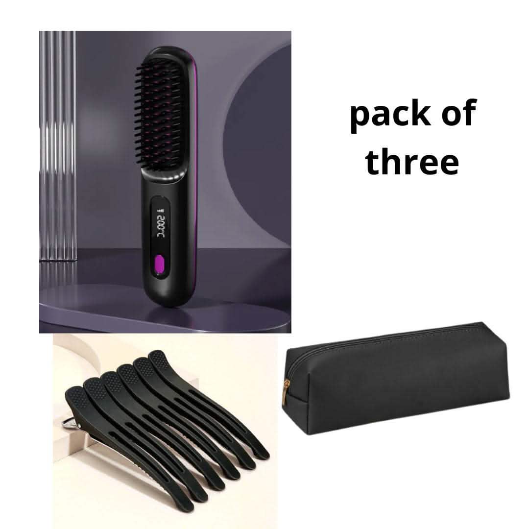 2-in-1 Wireless Hair Straightener - USB Charging Hot Curler - Vezir