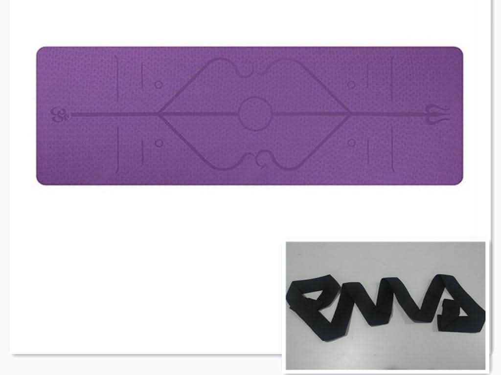 Non-Slip TPE Yoga Mat - Position Line Beginner Guide - Vezir