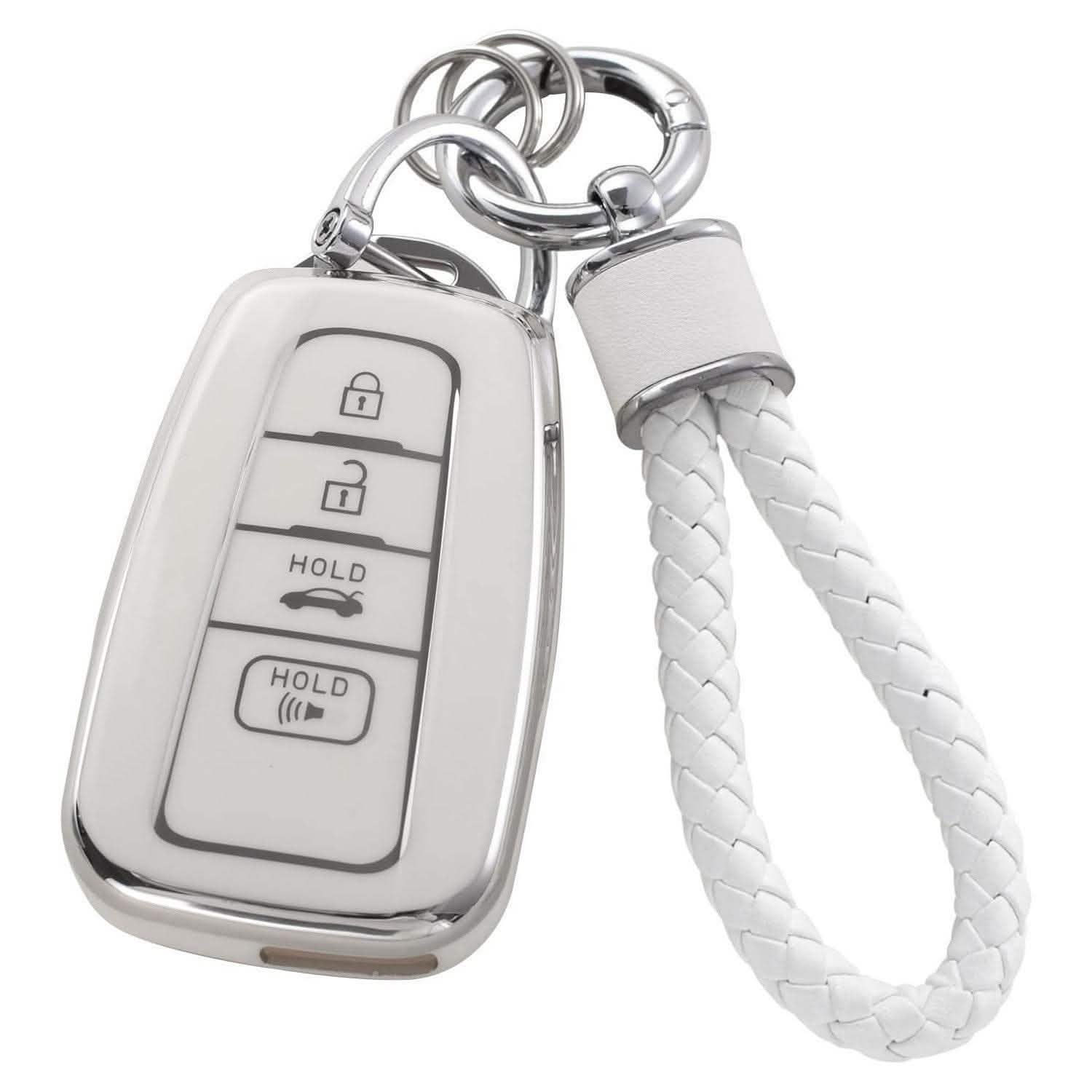 Silver Edge Car Key Cover - Matching Key Chain Pendant - Vezir