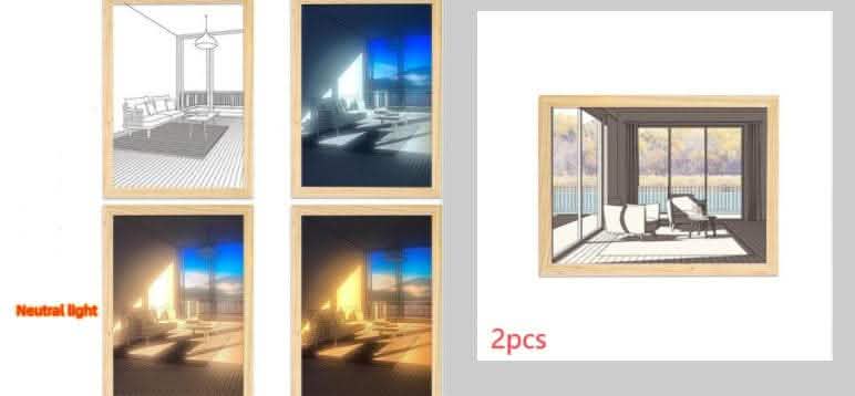 Illuminated LED Picture Light - Sunshine Simulation Night Lamp - Vezir