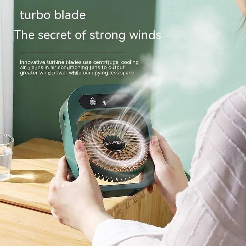 USB Rechargeable Misting Fan - 3-Speed Air Cooler Humidifier - Vezir