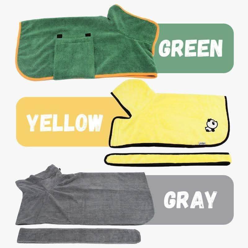 Absorbent Pet Bathrobe - Microfiber Waist-Wrapped Dog Towel - Vezir
