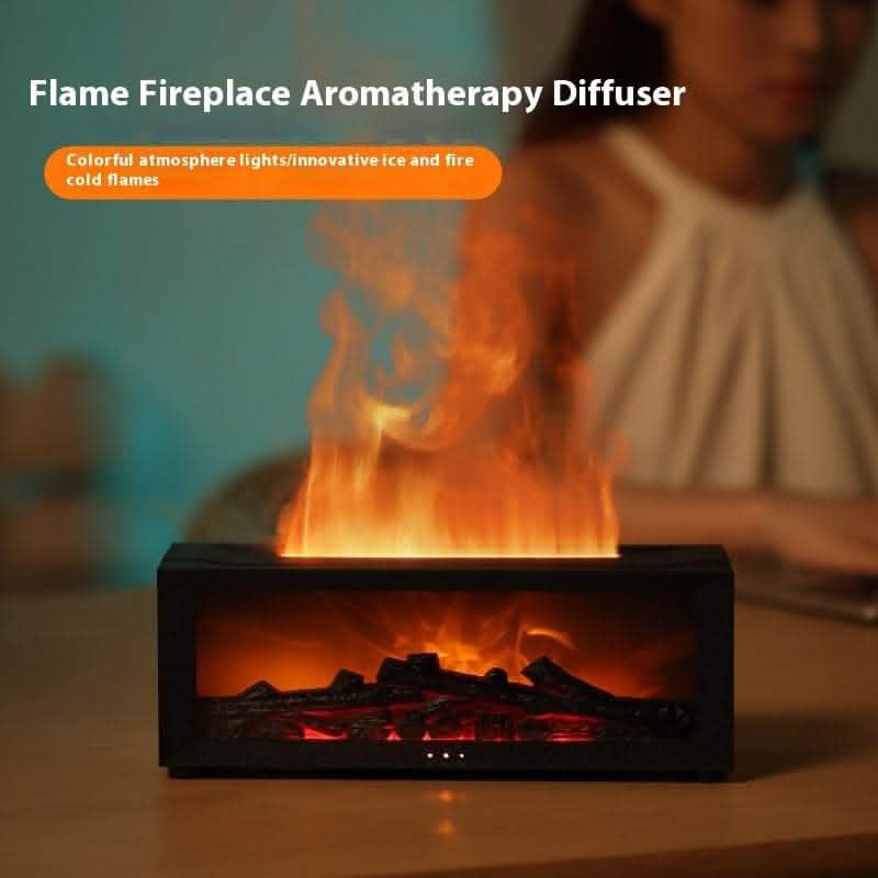3D Flame Fireplace Diffuser - Large Volume Aromatherapy - Vezir
