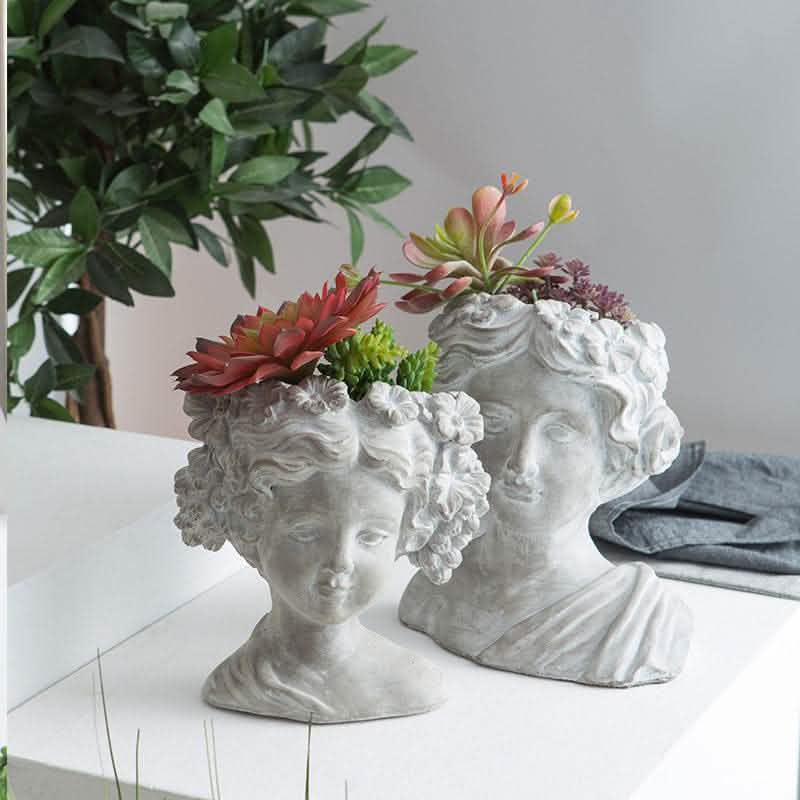 Garden Portrait Statue - Flower Decoration Art Ornament - Vezir