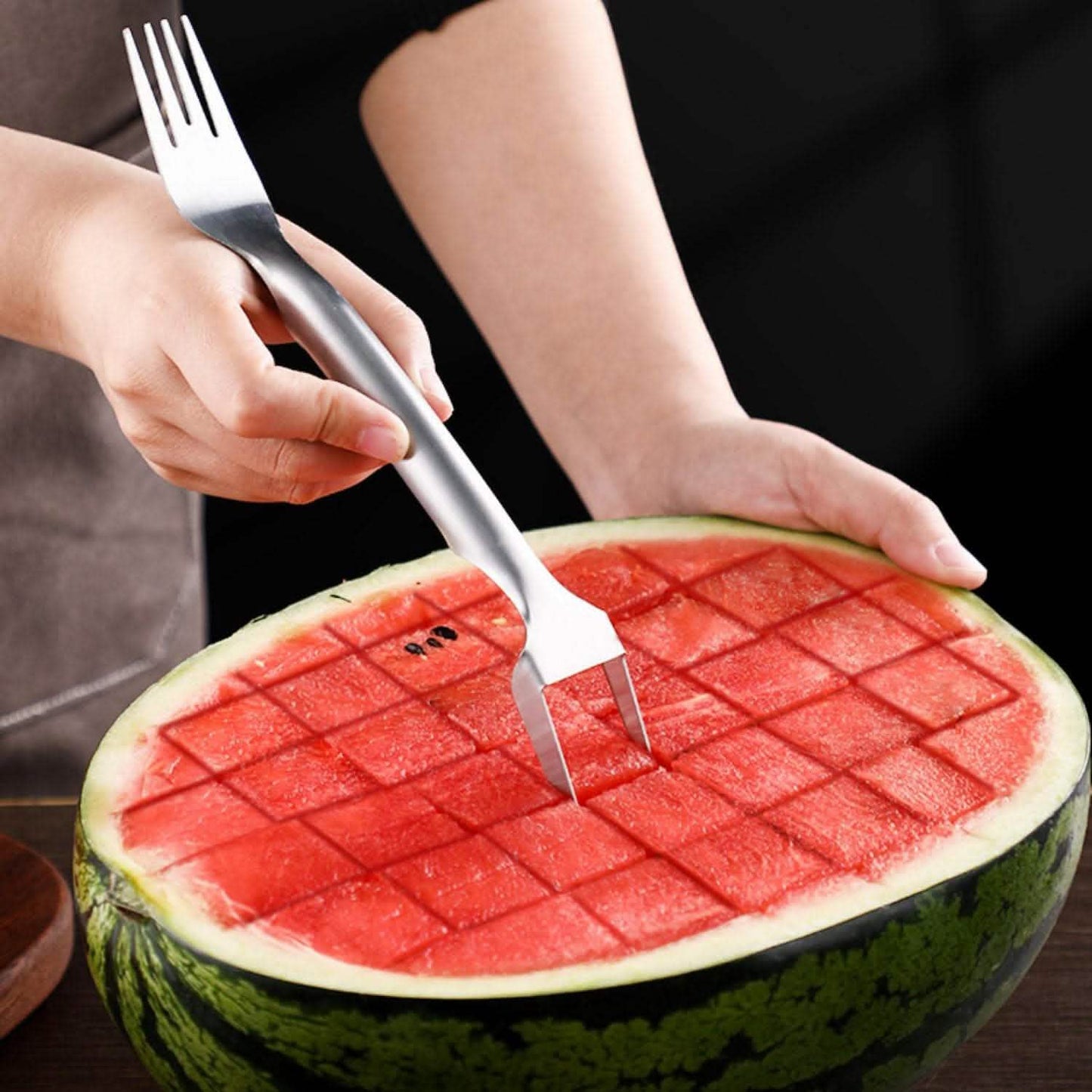 2-in-1 Watermelon Slicer - Stainless Steel Fork Cutter Tool - Vezir