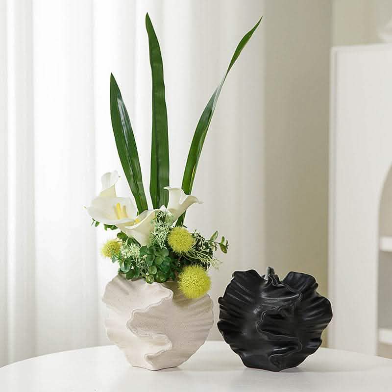 European Style Ceramic Vase - Frosted White Glass Texture - Vezir