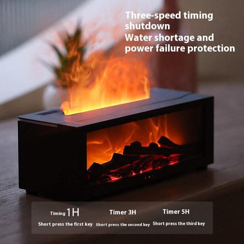 3D Flame Fireplace Diffuser - Large Volume Aromatherapy - Vezir