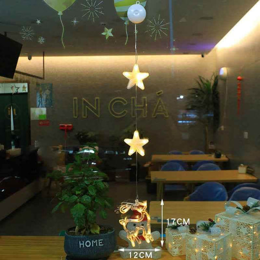 Elite Christmas LED Star Window Lights - 3-Piece Suction Set - Vezir