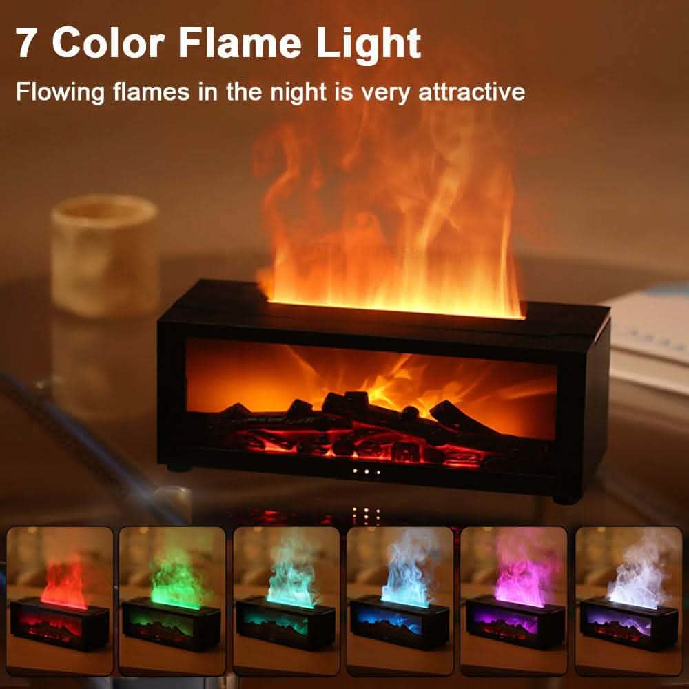 3D Flame Fireplace Diffuser - Large Volume Aromatherapy - Vezir