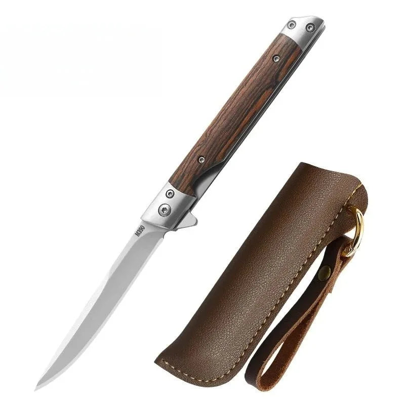 High Quality Fruit Knife Portable Pattern Steel Offce Knife Hand High Hardness Blade Meat Knife with Cover Knife Steak