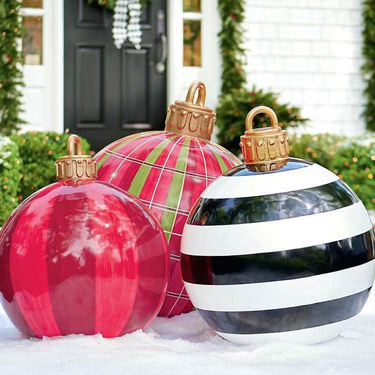 60CM Inflatable Christmas Ornament Ball - Giant PVC Decoration - Vezir