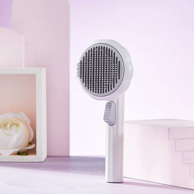 Self-Cleaning Pet Cat Brush - Steel Wire Hair Removal Comb - Vezir