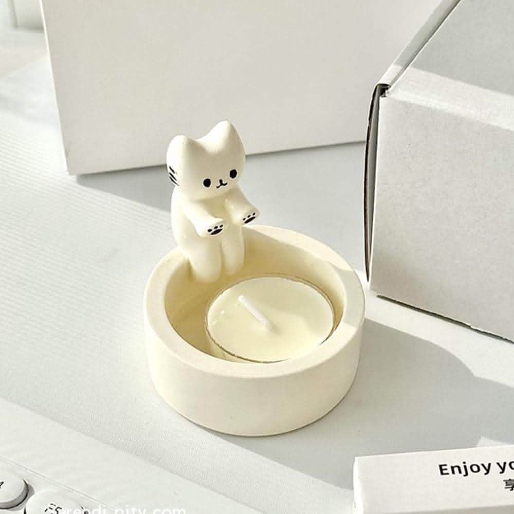 Cute Cat Candlestick Holder - Creative Aromatherapy Candle Holder - Vezir