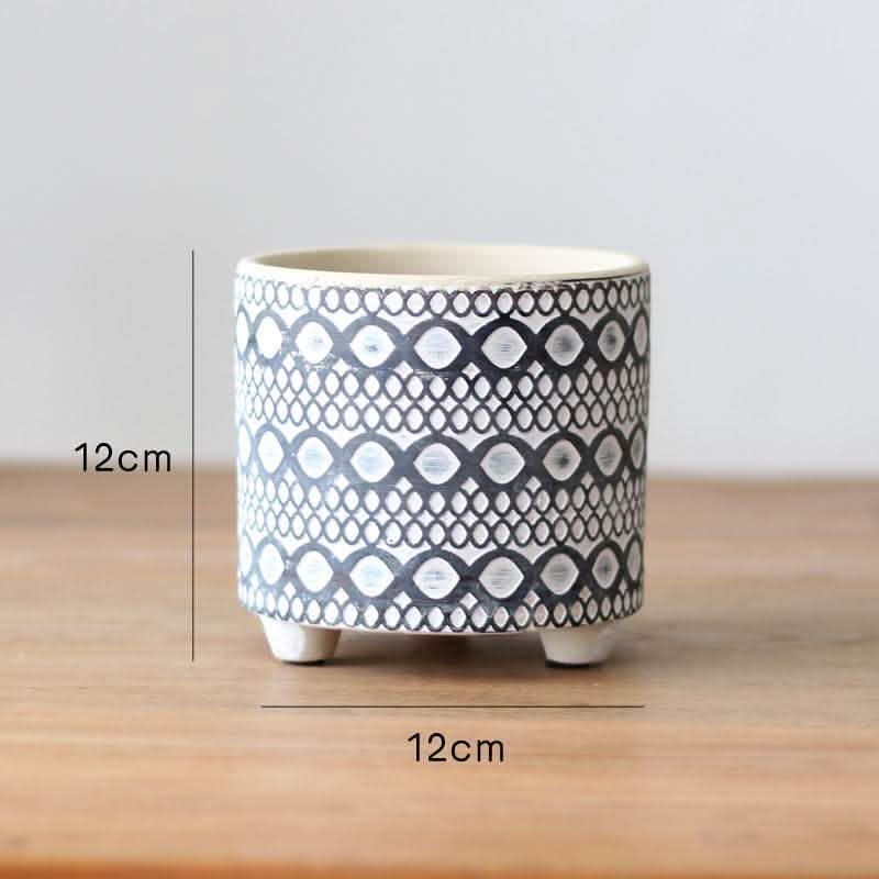 Nordic Ceramic Flower Pot - Garden Balcony Plant Container - Vezir