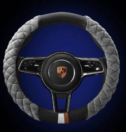 Plush Steering Wheel Cover - 38cm Winter Car Protection - Vezir