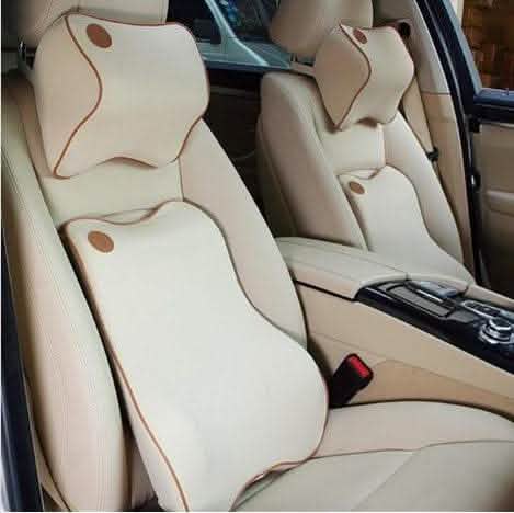 Car Memory Foam Cushion - 3D Headrest Lumbar Support Set - Vezir