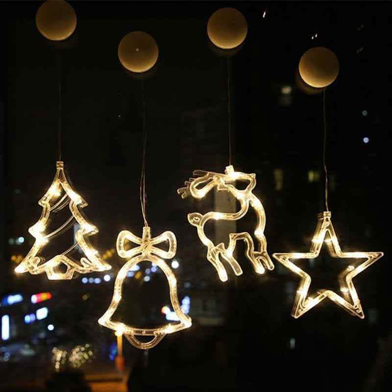 Christmas LED Suction Cup Lights - Holiday Window Decorations - Vezir