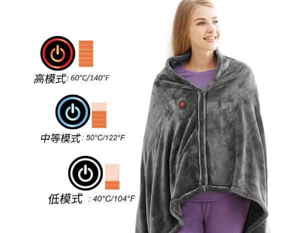 USB Heated Blanket - Winter Flannel Electric Warm Shawl - Vezir