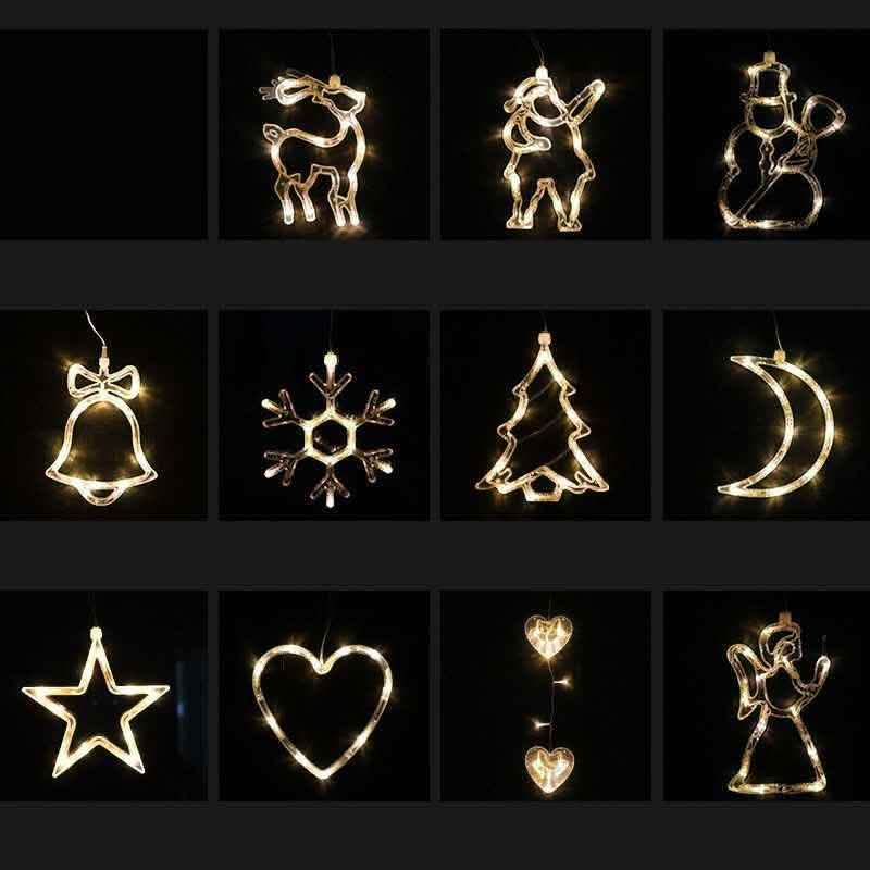 Christmas LED Suction Cup Lights - Holiday Window Decorations - Vezir