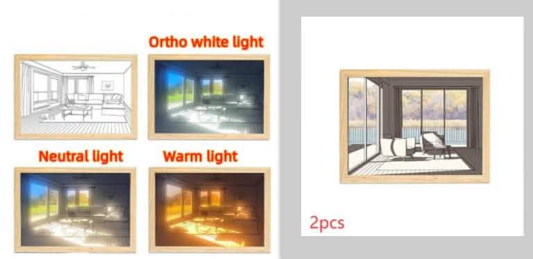 Illuminated LED Picture Light - Sunshine Simulation Night Lamp - Vezir