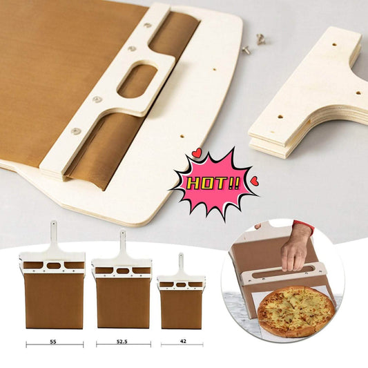 Sliding Pizza Peel Set - 3 Sizes Wooden Handle Transfer - Vezir