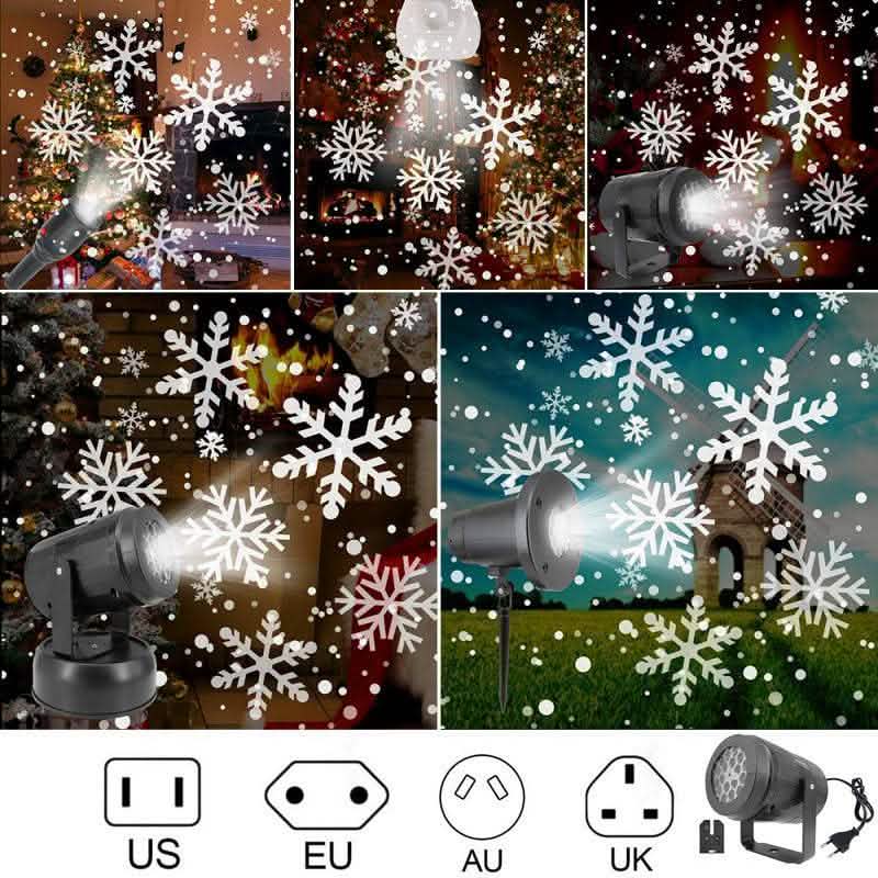 Christmas Snowflake Projector Light - LED Holiday Stage Light - Vezir