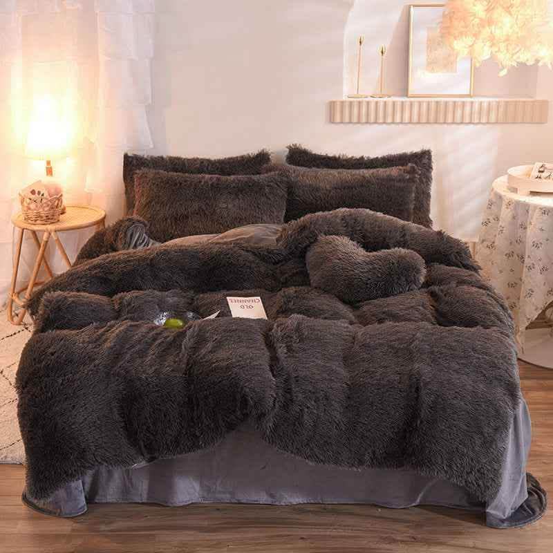 Luxury Fleece Duvet Cover Set - Winter Warm Bedding Queen King - Vezir