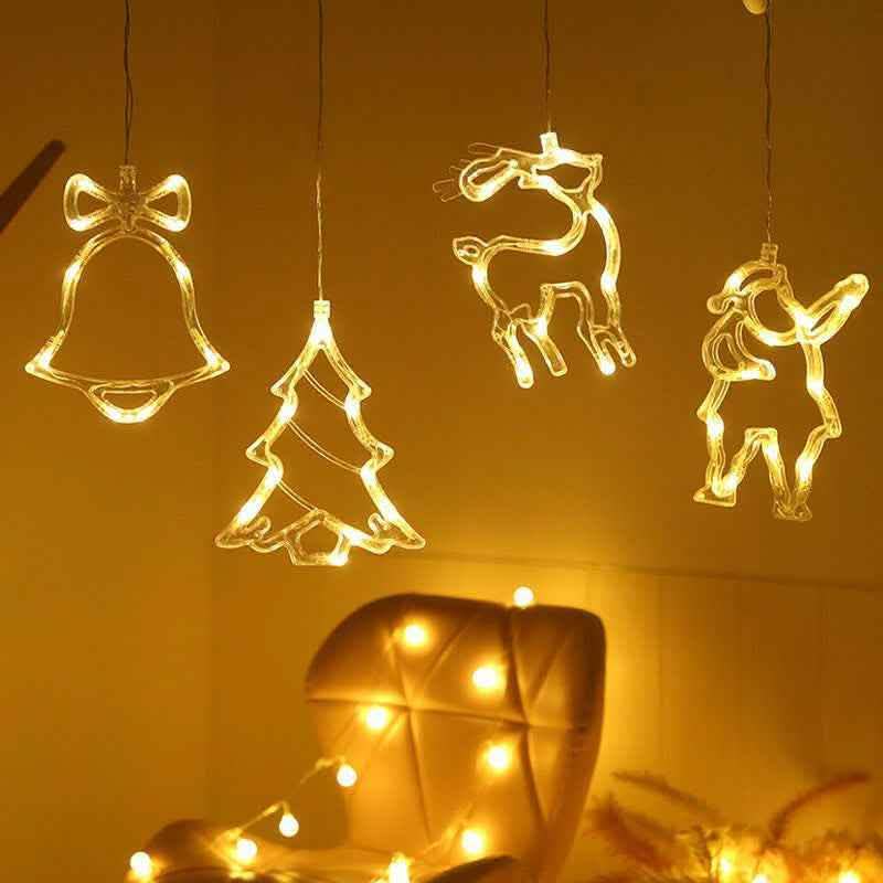 Christmas LED Suction Cup Lights - Holiday Window Decorations - Vezir