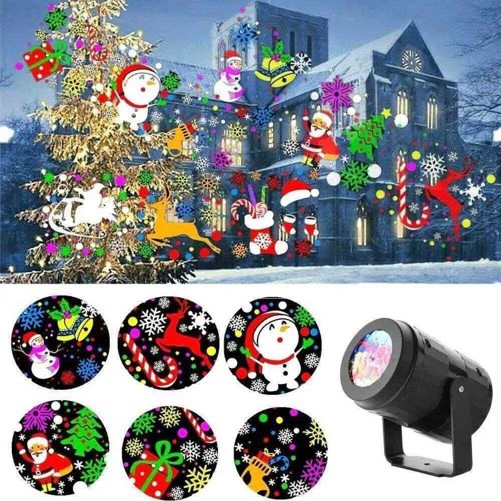 Christmas Snowflake Projector Light - LED Holiday Stage Light - Vezir