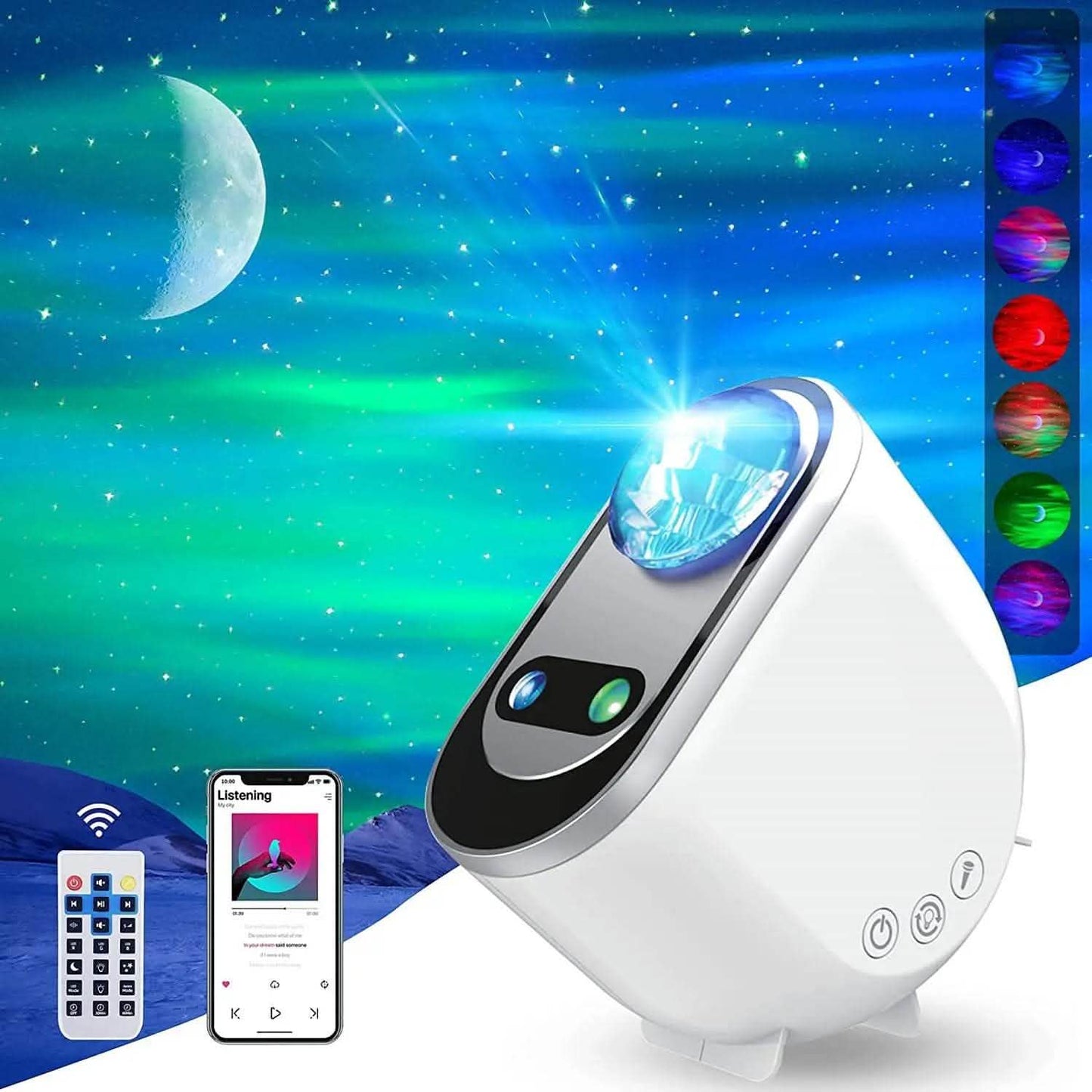 Aurora Borealis Starlight Projector - LED Galaxy Night Light - Vezir