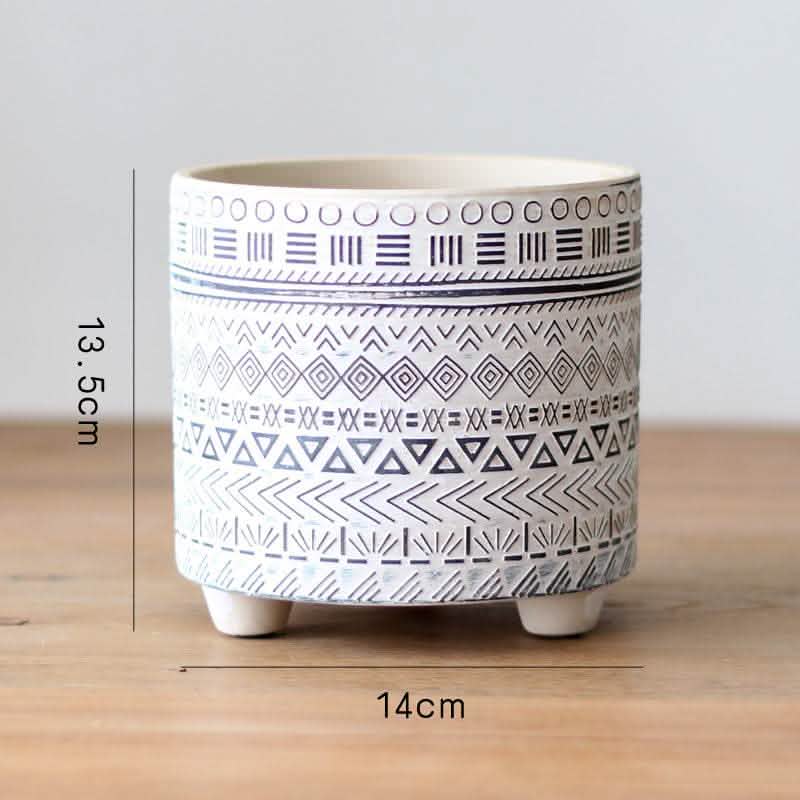 Nordic Ceramic Flower Pot - Garden Balcony Plant Container - Vezir