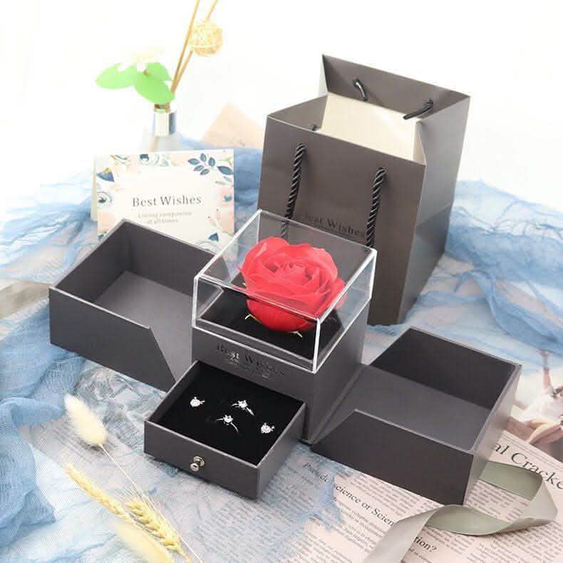 Valentine's Day Eternal Flower - Plastic Rose Gift Set - Vezir